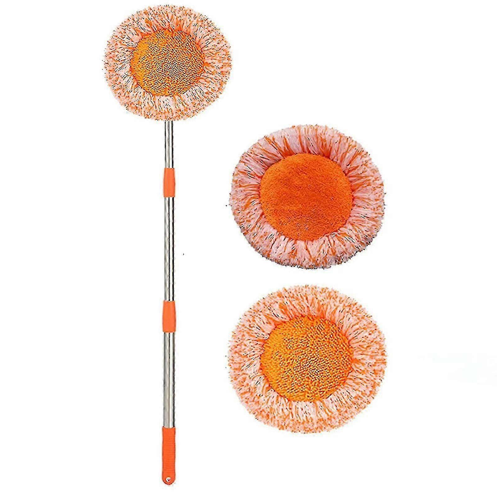 360 Rotatable Adjustable Cleaning Mop, 2022 Extendable Wall Cleaning Mop With Microfiber Mop Replacement Heads (with 2 Mop Heads)-yky