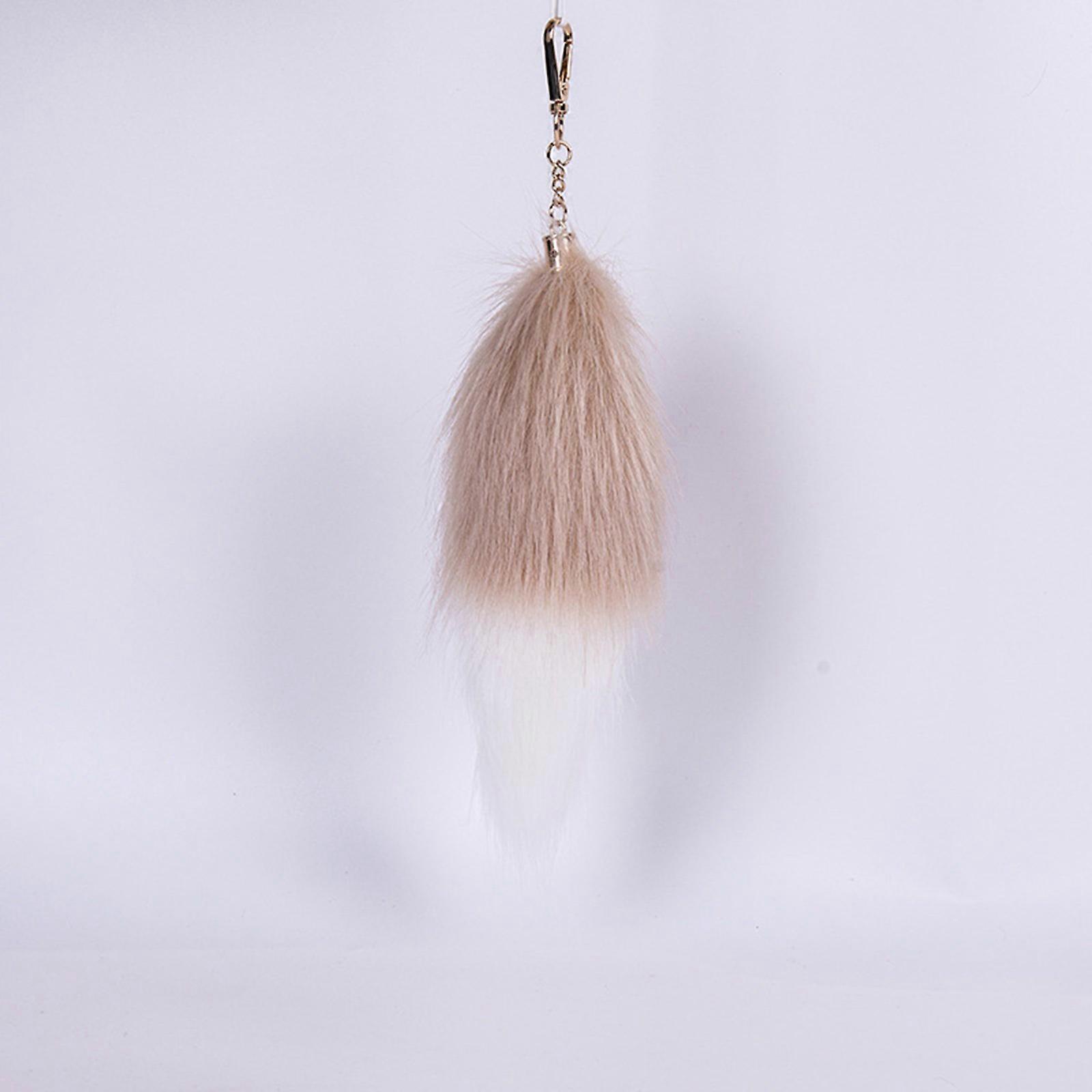 Decorative Foxy Tail Keychain Pendant Soft Plush and Comfortable Keyring Ornament Decoration for School Bags Car Keys  Sky Blue