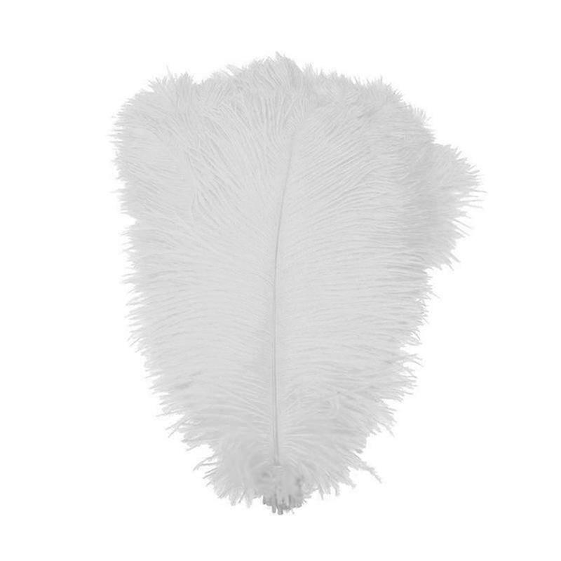 10pcs Natural White Ostrich Feathers Wedding Party Decoration