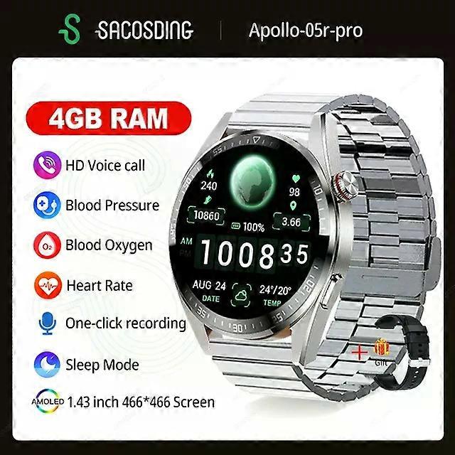 Watches 4G RAM 466*466 Screen SmartWatch Adult Always Display The Time Bluetooth Call Local Music Smartwatch For Android ios Clock