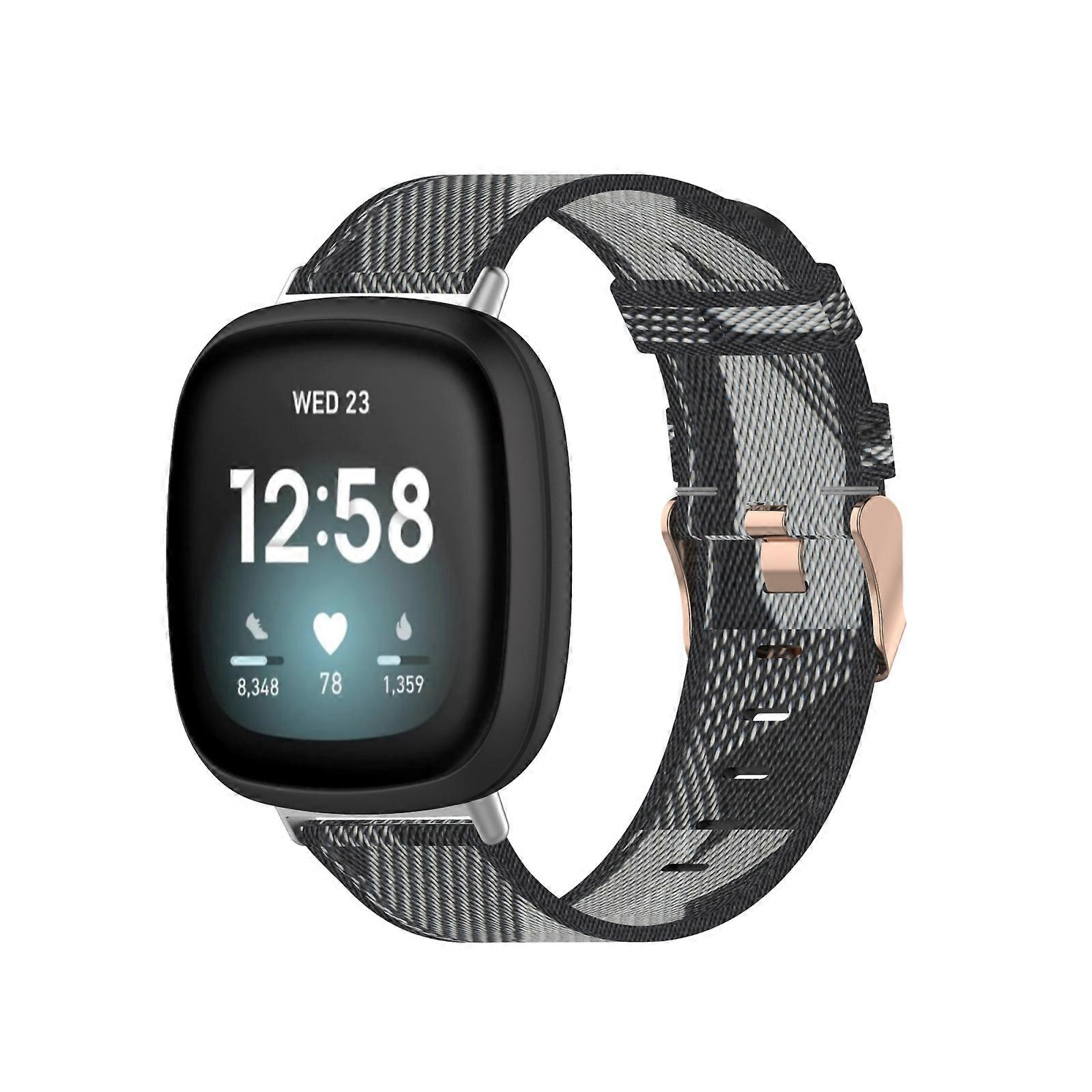 Für Fitbit Versa 3 Nylon Weave Canvas Uhrenarmband