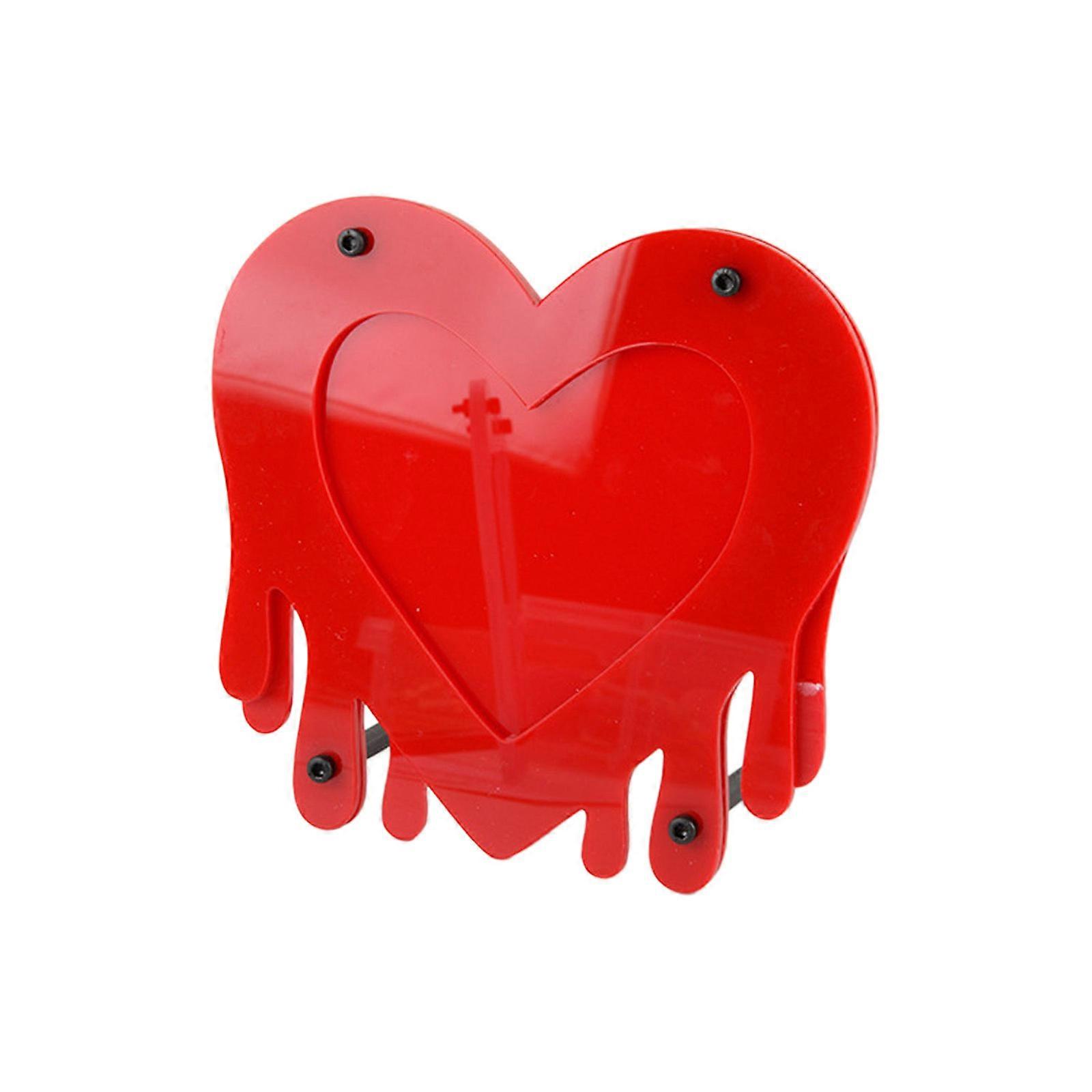 1 Pack Acrylic Frame Picture Frame with Hollow-Design Desktop Display Stand Acrylic Frame Heart-shaped for Girlfriend Red