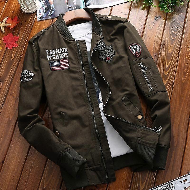 Spring Autumn Air Force One Jacket Men Fashion Casual Windbreaker Jacket Coat Male Outwear Plus Size Baggy