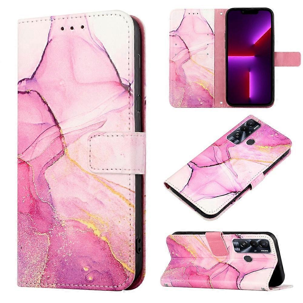 For Tecno Pova Neo PT003 Marble Pattern Flip Leather Phone Case