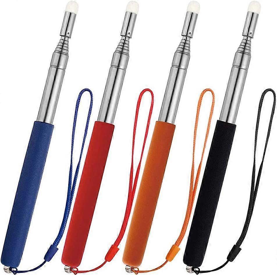 Telescopic Pointer Stick with Hand Lanyard, 4 Pack Teacher Pointer for Classroom, Presentation Pointers for Teachers, Hand Pointer Extendable Pointer 