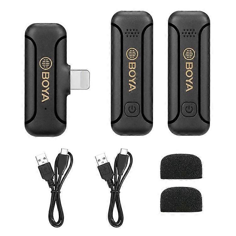 BOYA BY-WM3T2-D2 Wireless Lavalier Microphone System Plug and Play Mic with 2 Transmitters + 1 Receiver for Livestreaming Podcasti