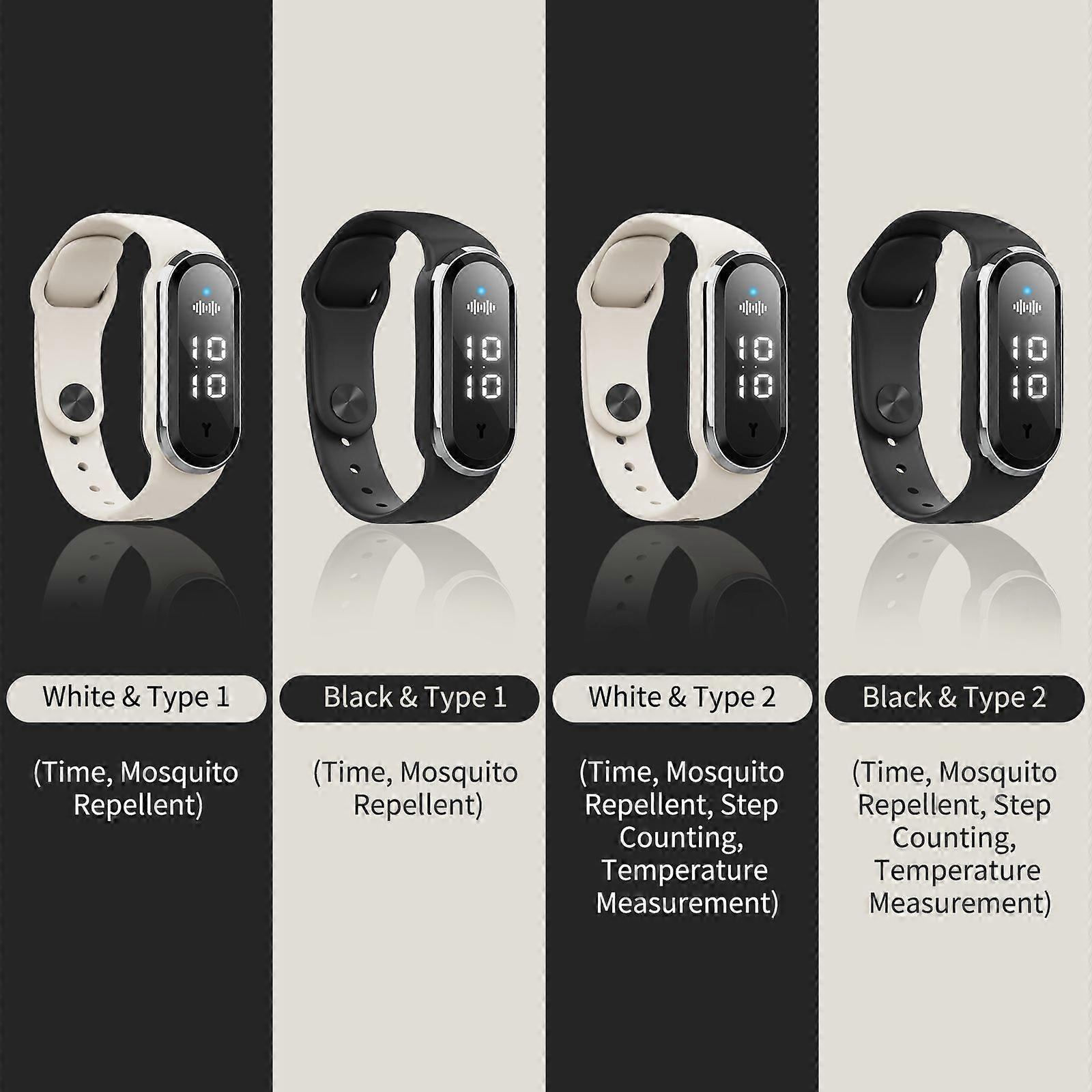 Ultrasonic Mosquito Repellent Bands Non-Toxic Deet Free Bug Insect Repellent Band Reusable Long Protection Support Clock
