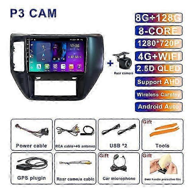 Android 11 per Nissan Patrol 2004 - 2011 DVR ADAS Autoradio GPS Navigazione Bluetooth Lettore multimediale QLED Schermo 4G LTE DSP