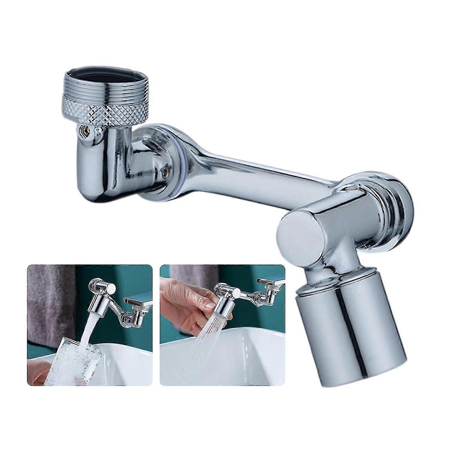 1080Swivel Faucet Extender With 2 Spray Modes Sink Rotating Faucet Extender Splashproof Faucet Filt
