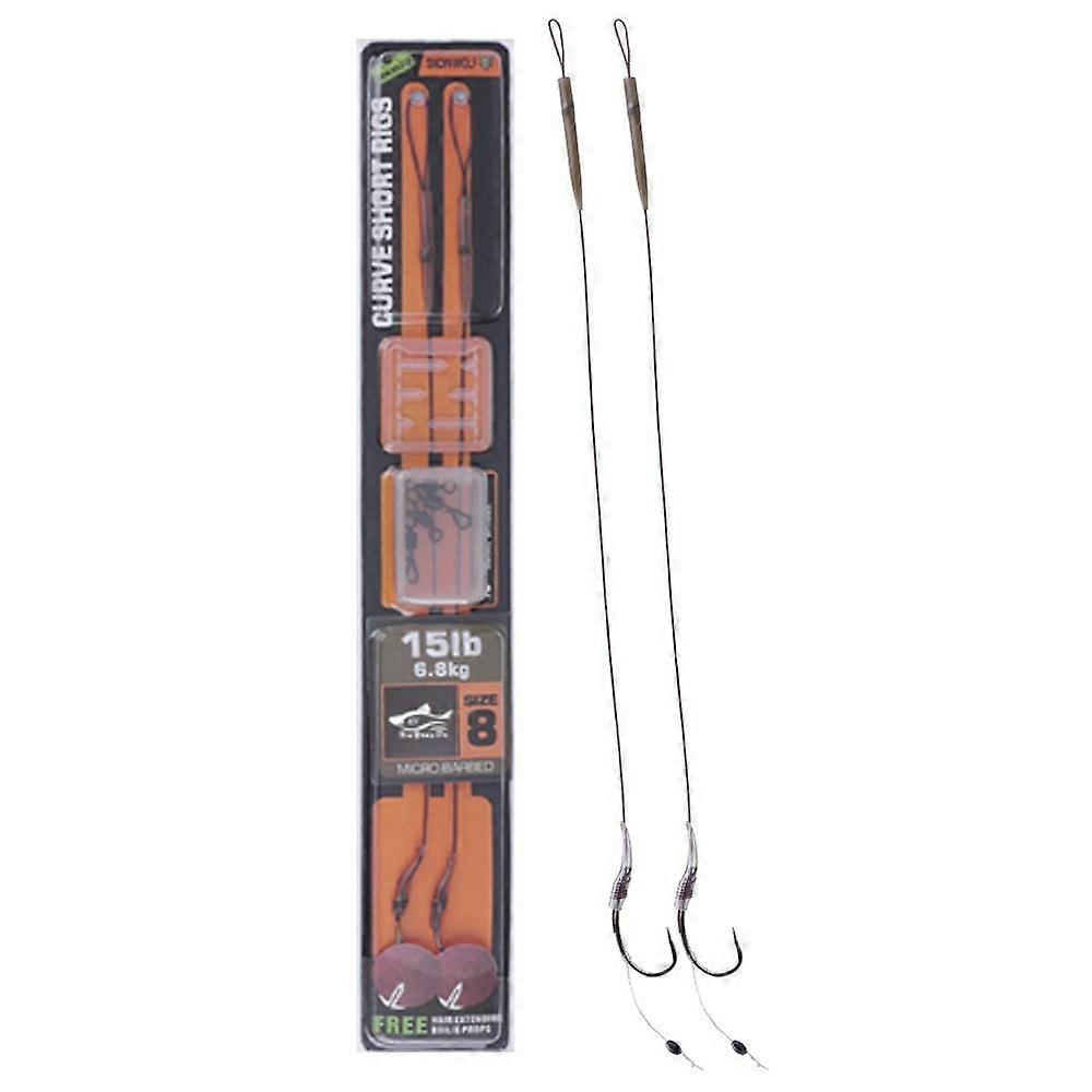FTK 2Pcs European Style Carp Fishing Rig Easy Bait Attachment Fishing Line with Hooks-Size 8
