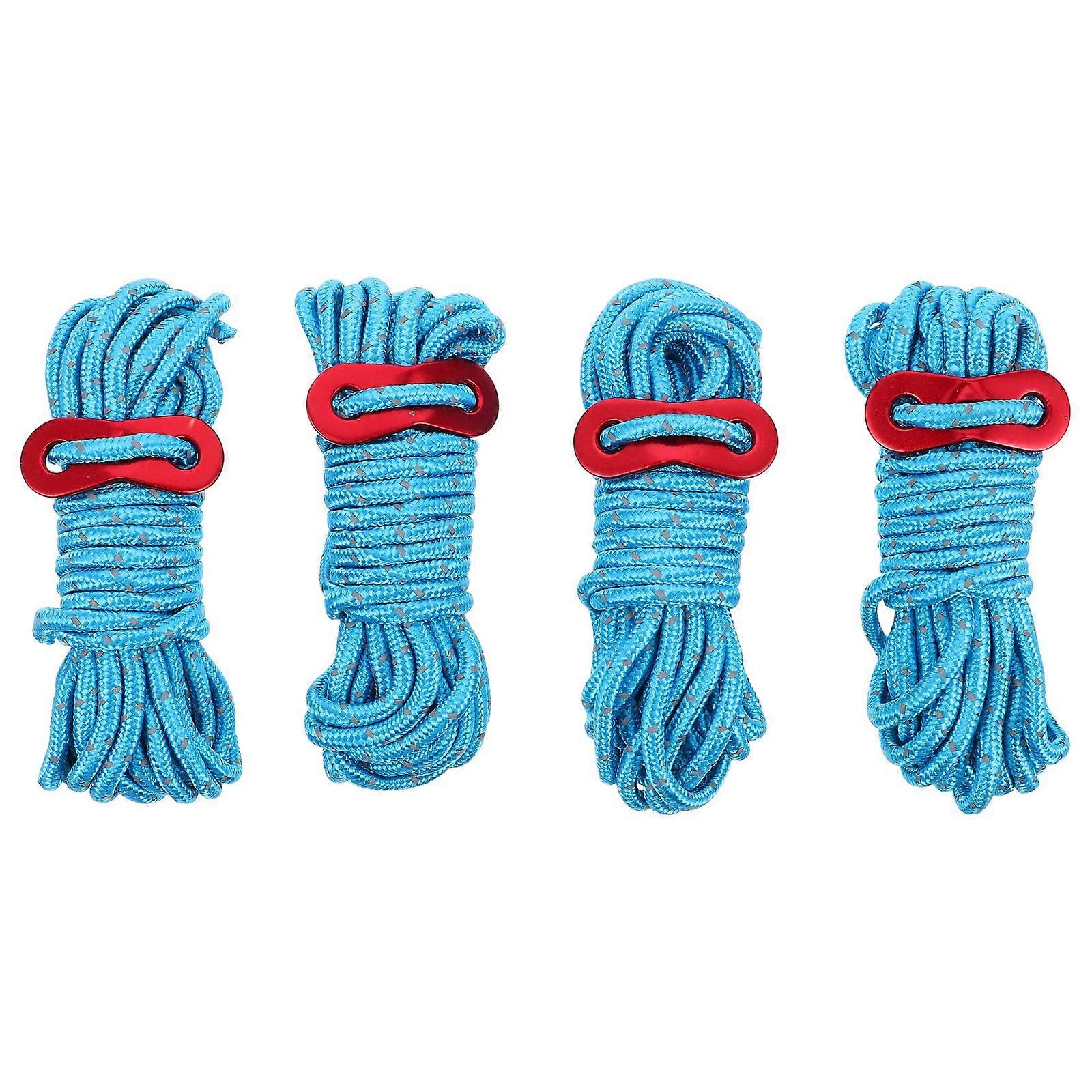 4pcs βαρέων καθηκόντων αντανακλαστικά σχοινιά σκηνών για το υπαίθριο κάμπινγκ πεζοπορία βολικό αντιανεμικό σχοινί για το μουσαμάδων σκηνών που δένει κάτω από το ανακλαστικό σχοινί κατασκήνωσης σχοινιών