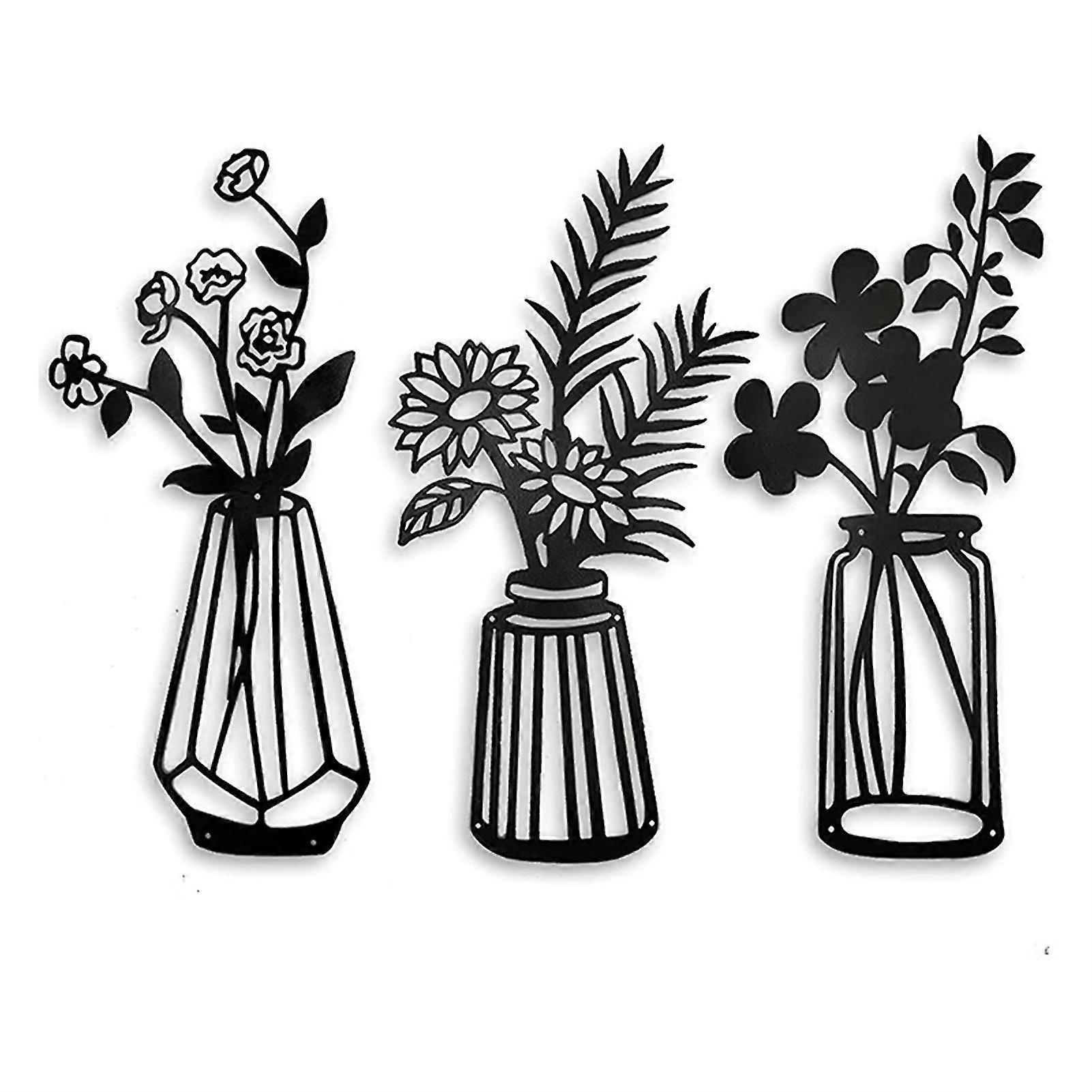 Creative Flower Wall Art Decor Modern Simple Metal Crafts Personalized Ornament for Home Living Room