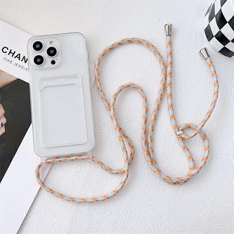Nouvelle coque transparente avec bandoulière et cordon pour iPhone 14, 13, 12, 11 Pro, XS Max, 8, 7 Plus, X, XR, SE, 2 et 3. En silicone TPU souple.