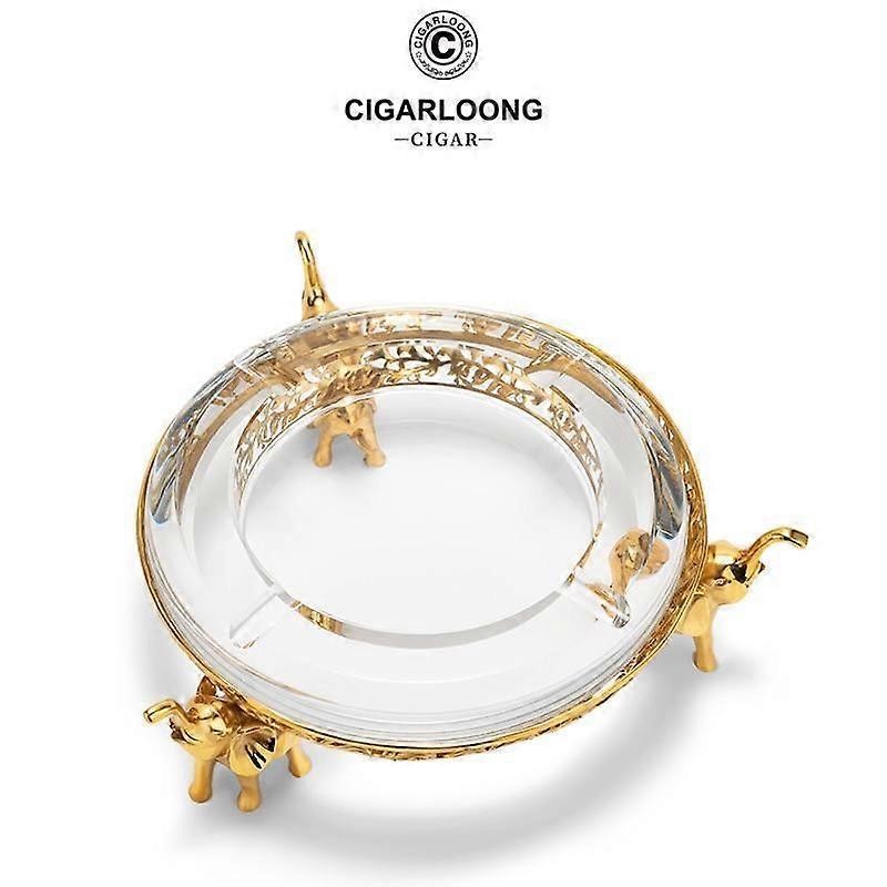 Cigar Ashtray Temperament Crystal Bronze Carved Glass Ashtray Clg-23Ep21