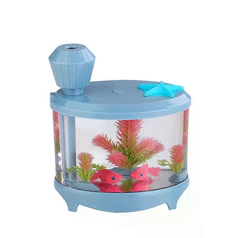 Creative Fish Tank Air Humidifier Diffuser Colorful Night Light Dc5V Usb Mini Mist Maker 460Ml Water Diffuser Mute Sprayer