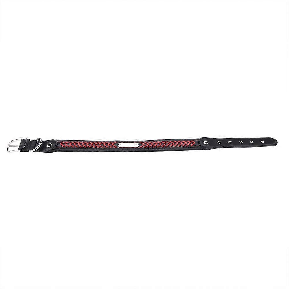 Artificial Leather Dog Collar with Custom Engraved Metal Plate, Adjustable Size, Stylish Design, Durable Material