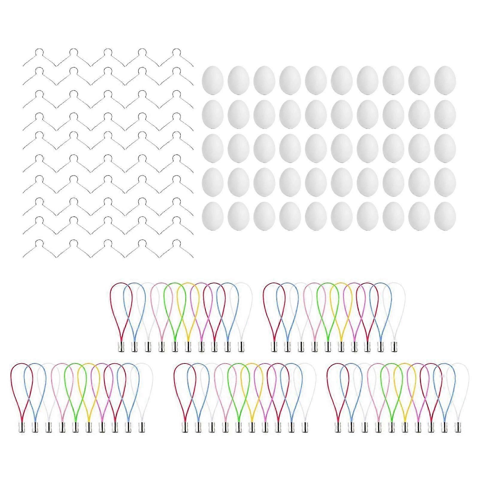 50 Pieces DIY Unpainted Easter Eggs Kit Creative Decoration Crafts Materials