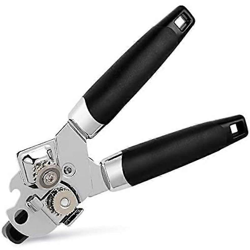 Can opener, 3-in-1 manual can opener safety stainless steel can opener and lid opener and bottle opener in one for kitchen