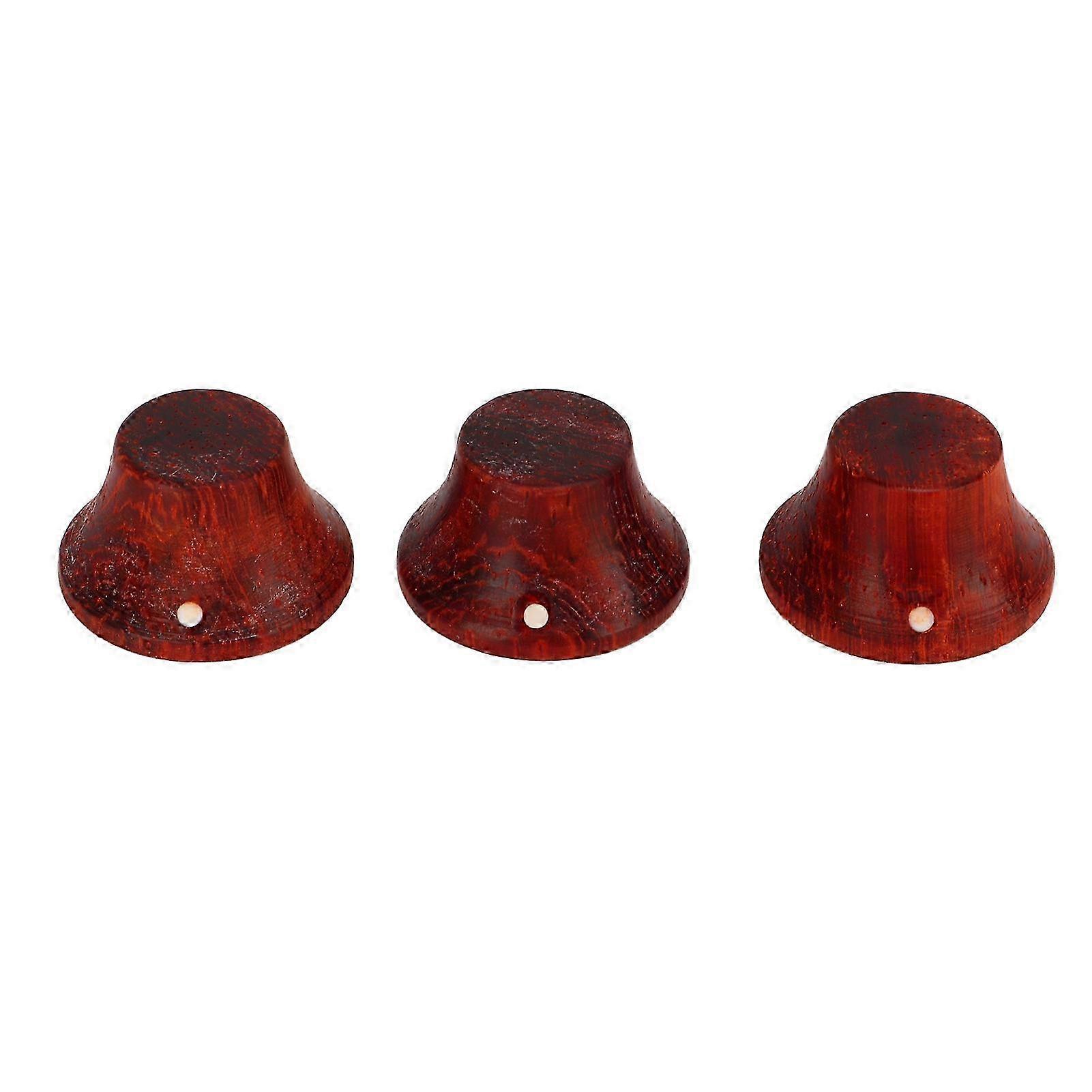 3 قطع مقبض الغيتار الكهربائي صديقة للبيئة الخشب الغيتار التحكم في مستوى الصوت مقبض استبدال الخشب الأحمر