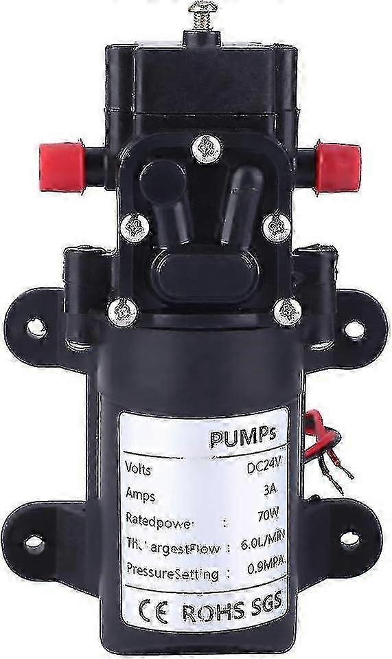 24v 70w Diaphragm Water Pump, 70m Double Side Straight Pipe Self-priming Zekai