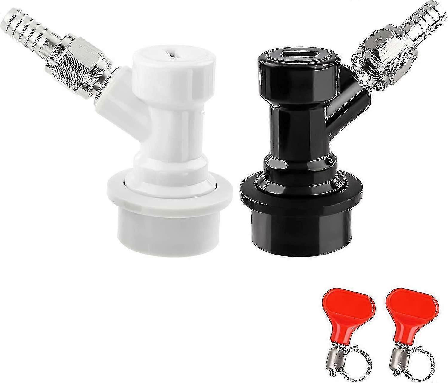 Ball Lock Keg Fitting Ball Lock Quick Disconnect For Corny Keg Homebrew Ball Lock Mfl Disconnect With 5/16'' Gas Barb 1/4'' Liquid Barb, Swivel Nuts