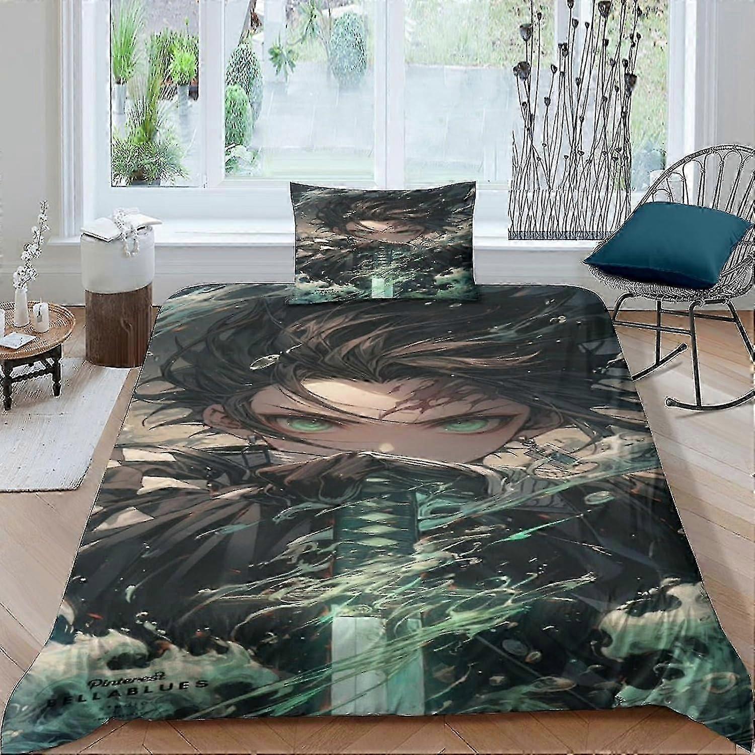 o4853 Lakan 3D tecknad tryck täcke täcke set serier Påslakan för ungdomar serier Mjuk mikrofiber täcke överdrag dekor 3st sängkläder enkelsäng s