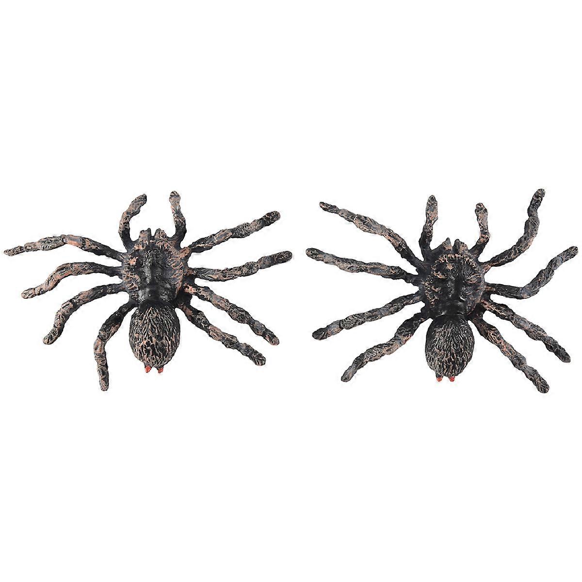 2Pcs 9.5cm Large Fake Realistic Spider Insect Model Toy