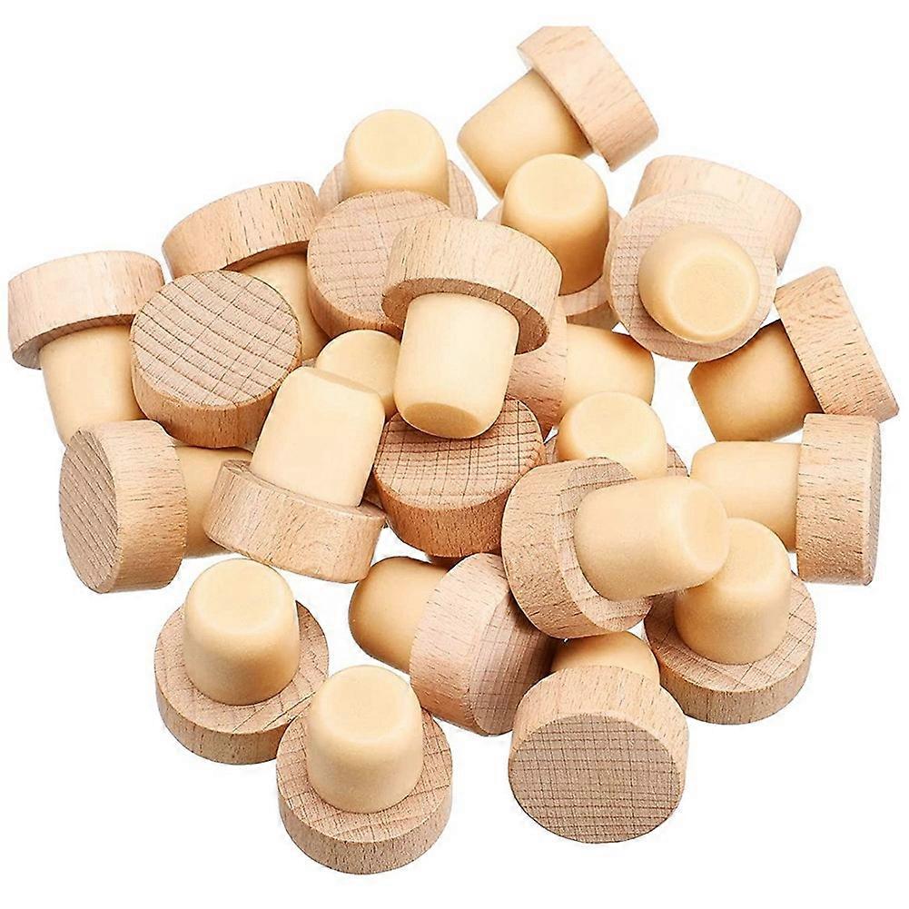 30Pc Wine Bottle T Shaped wooden stopper for wooden Wine Stopper