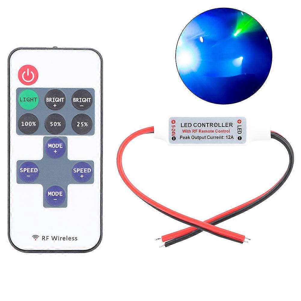 Mini Remote Controller for Dynamic Mode Control, Wireless RF LED Dimmer with Long Distance Signal for Seamless Operation of RGB LED Strip Lights