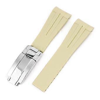 Para Relógios Co-branded Tpu Strap 20mm Arc Mouth Bege
