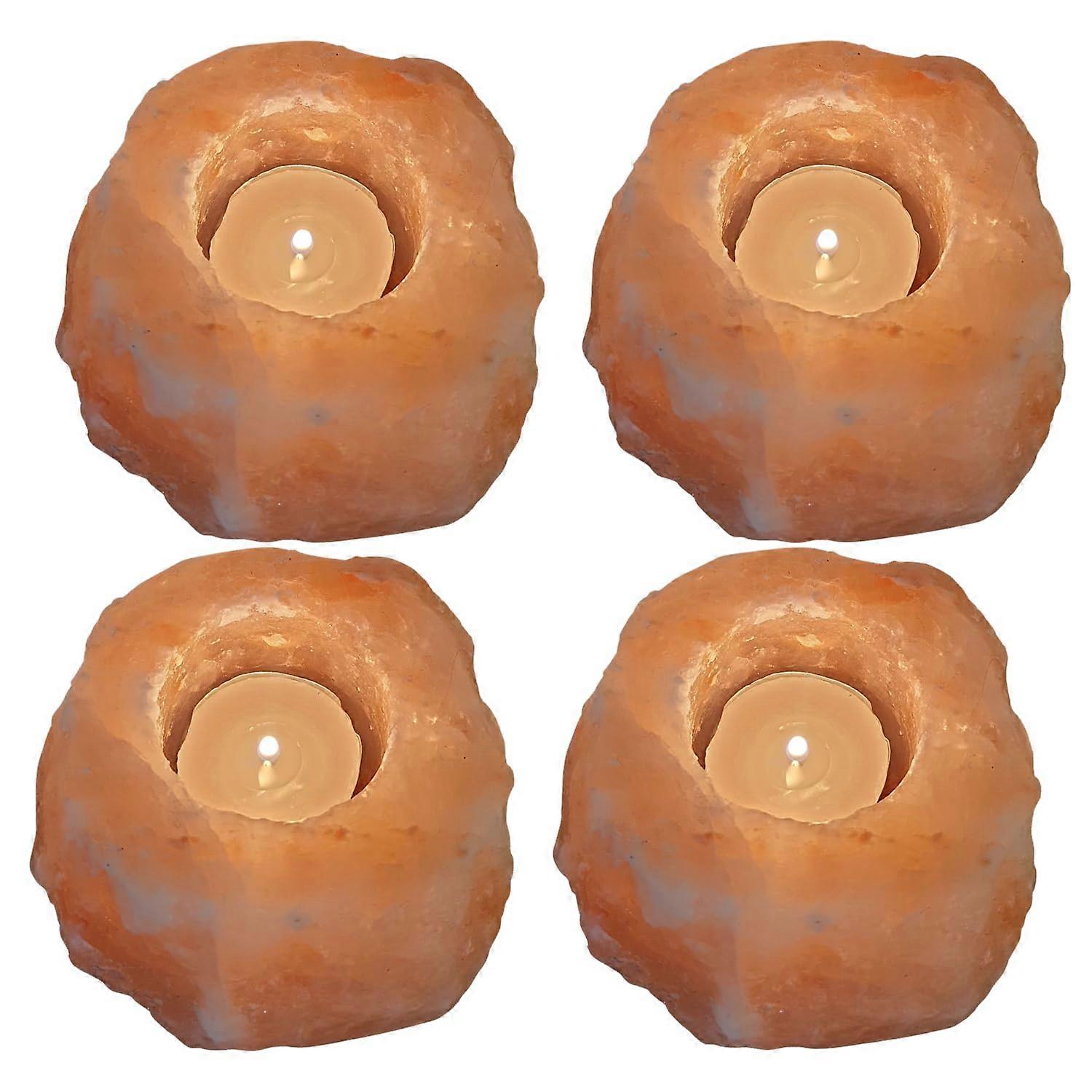 4 Pack Himalayan Tea Light Candle Holder Hand Crafted Original 2.2lbs Each