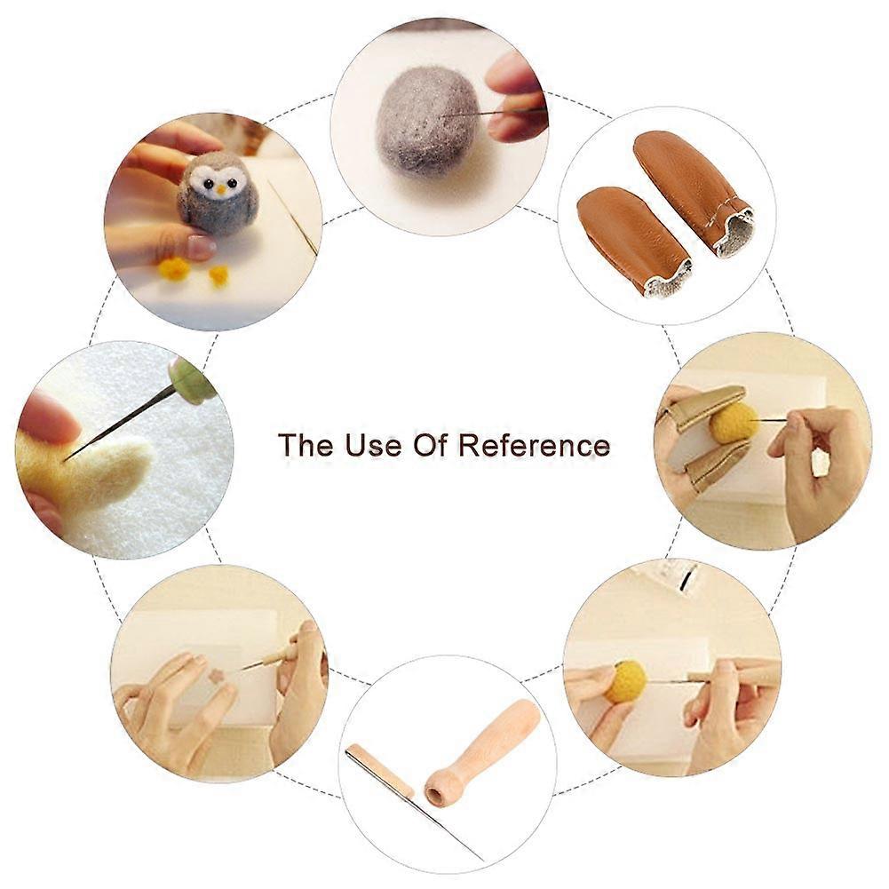 Wool Felt Needle Felting Kit with 8 Needles, Foam Pad & Scissors