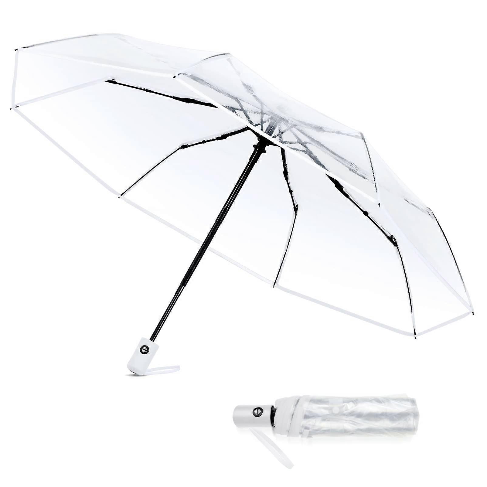 Transparent Automatic Umbrella for Kids - Compact Travel Umbrella with Bubble Design, Folding Handle, Perfect for Weddings and Outings