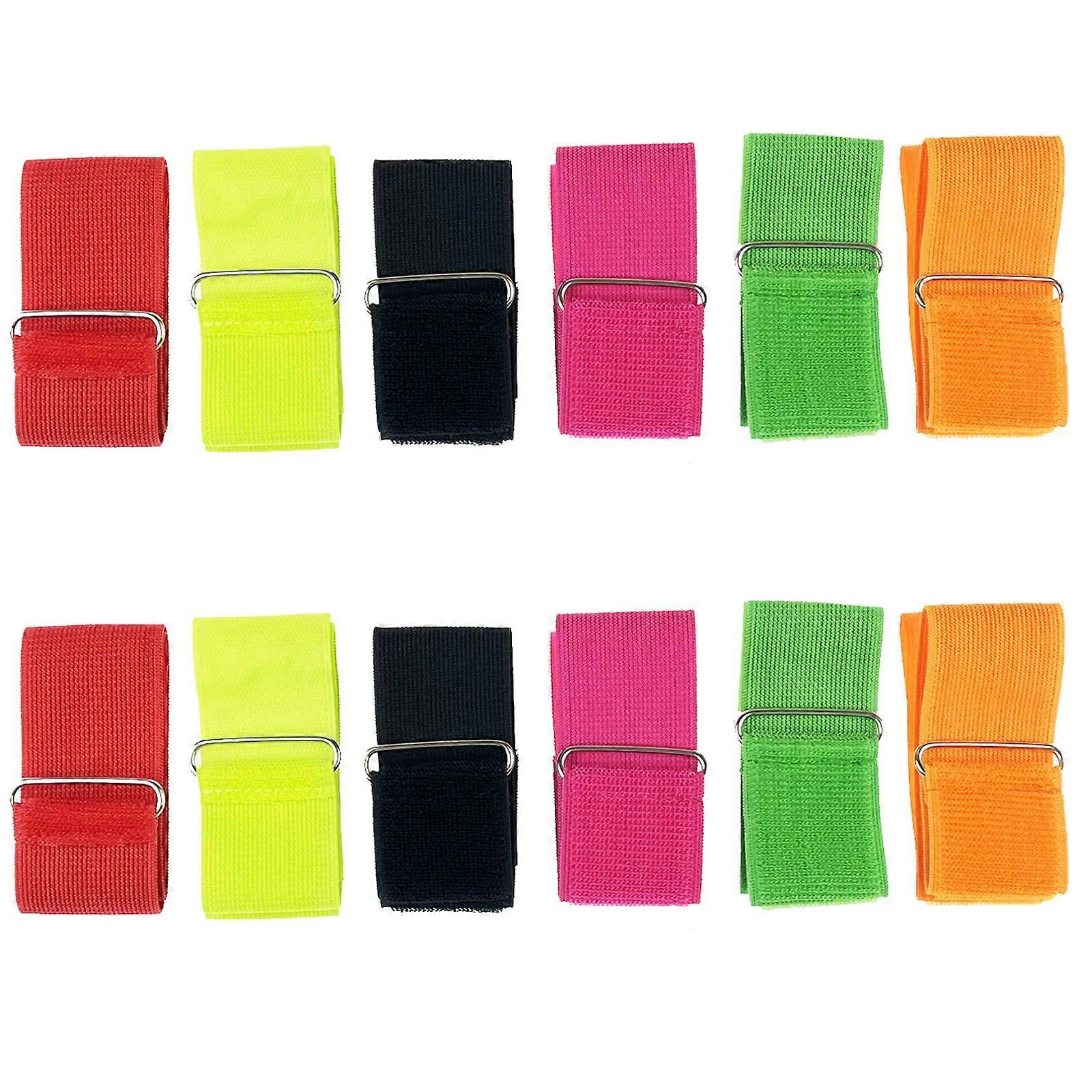 12 Pack 3 Legged Race Bands Colorful Firm Elastic Tie Rope for Outdoor Fun (12)