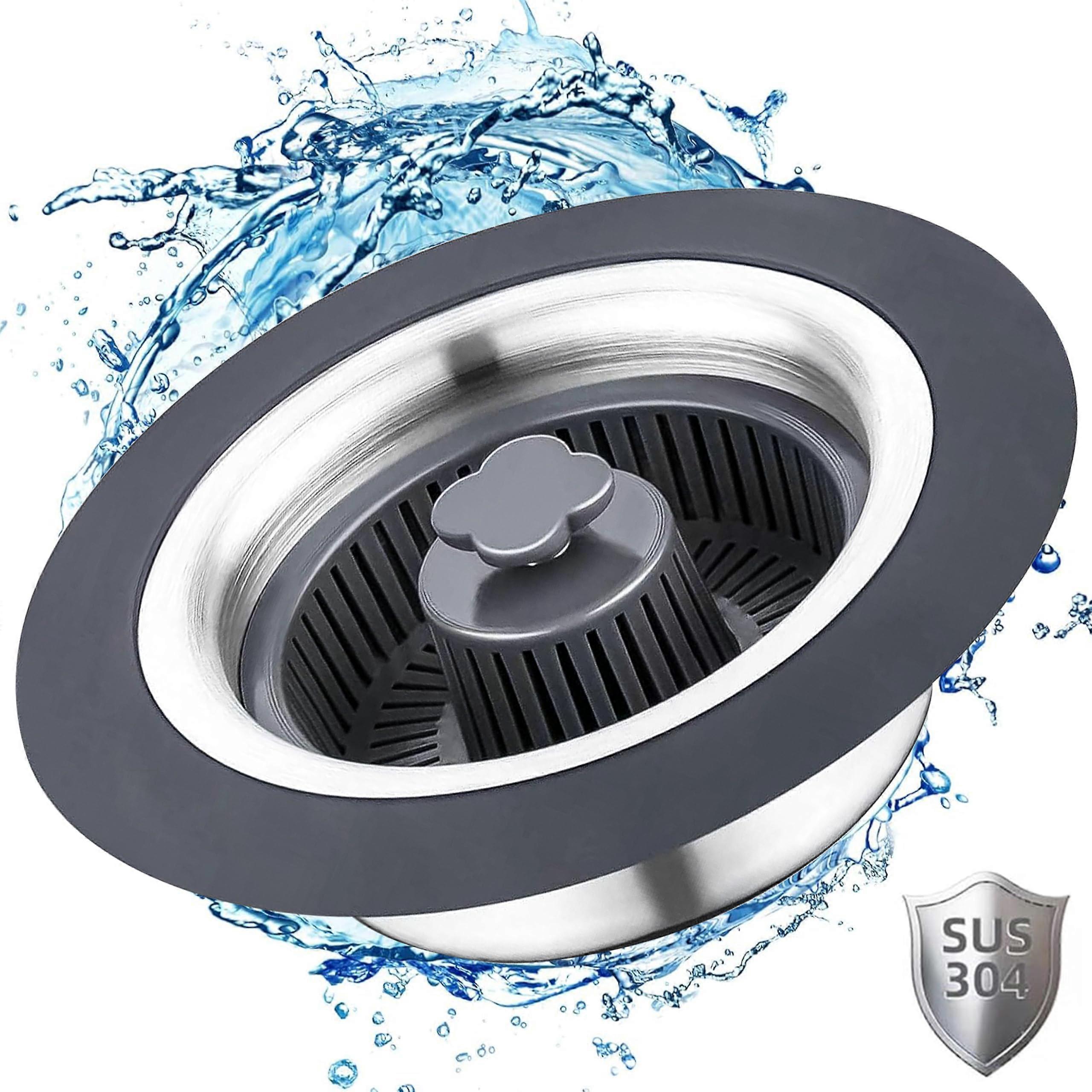 Upgraded 3 in 1 Kitchen Sink Drain Strainer and Stopper Combo,Stainless Steel Fast Pop Up