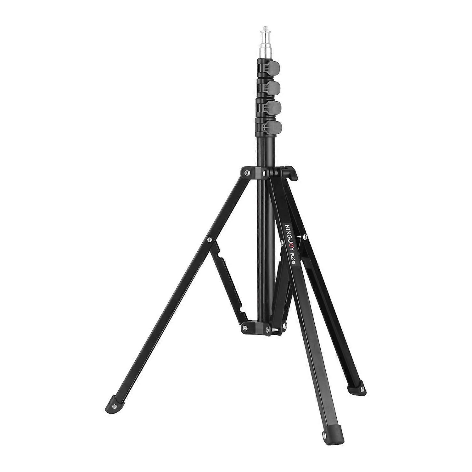 KINGJOY FL2019 Adjustable Metal Tripod Light Stand 8kg/17.6lbs Load Capacity 1/4 Inch Screw Max. Height 180cm/5.9ft for Photography Studio Reflector