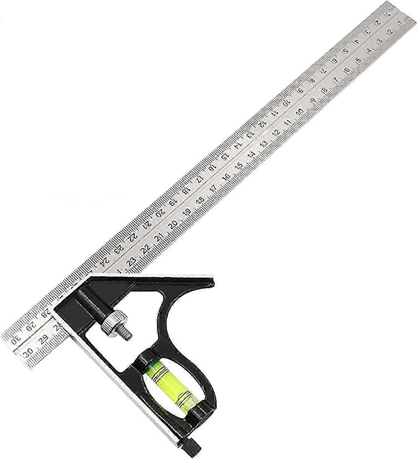 Stainless Steel Adjustable Combination Angle Ruler with Spirit Level,Square Measuring Tools for 45/90