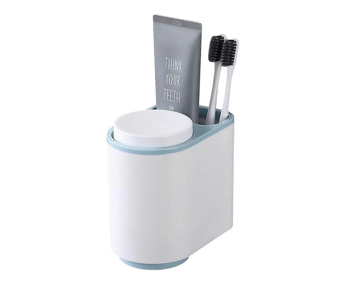 Wall-mounted toothbrush holder can hold toothbrush and toothpaste (blue)