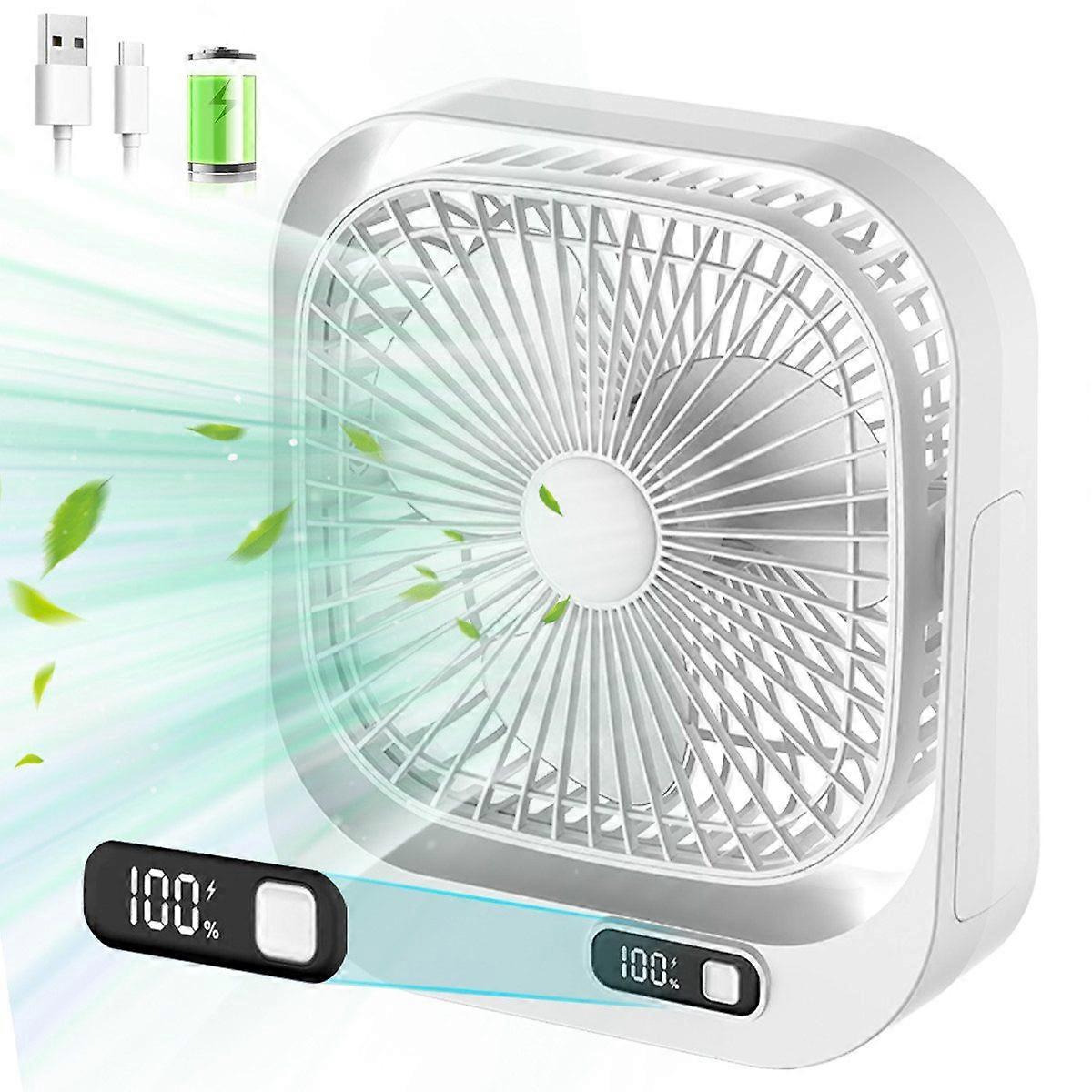 Table fan mini USB fan portable home table fan white compact lightweight cooling
