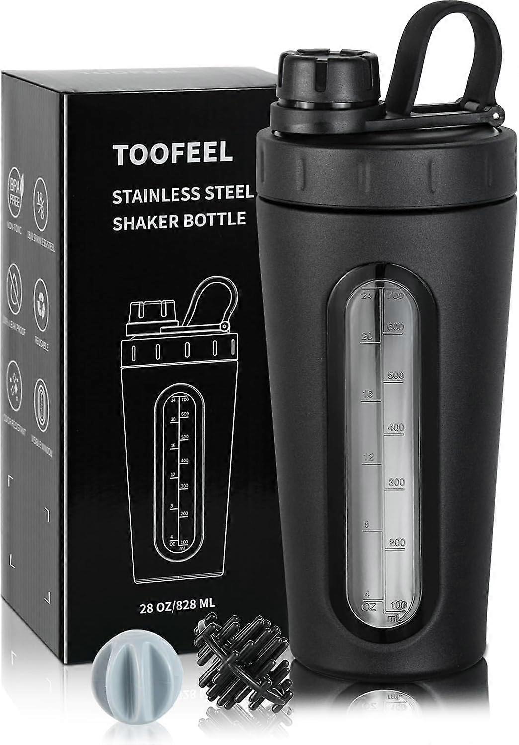 Stainless steel milkshake shaker cup with scale