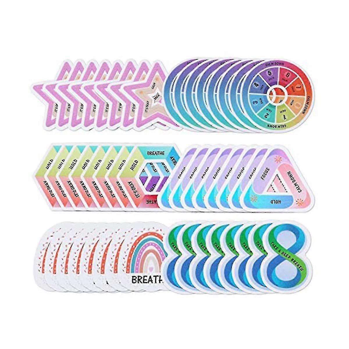 48pcs ήρεμα αυτοκόλλητα συμβατά με αισθητηριακά αυτοκόλλητα άγχους, 6 στυλ Fidget απτικές τραχιές ταινίες υφής, re