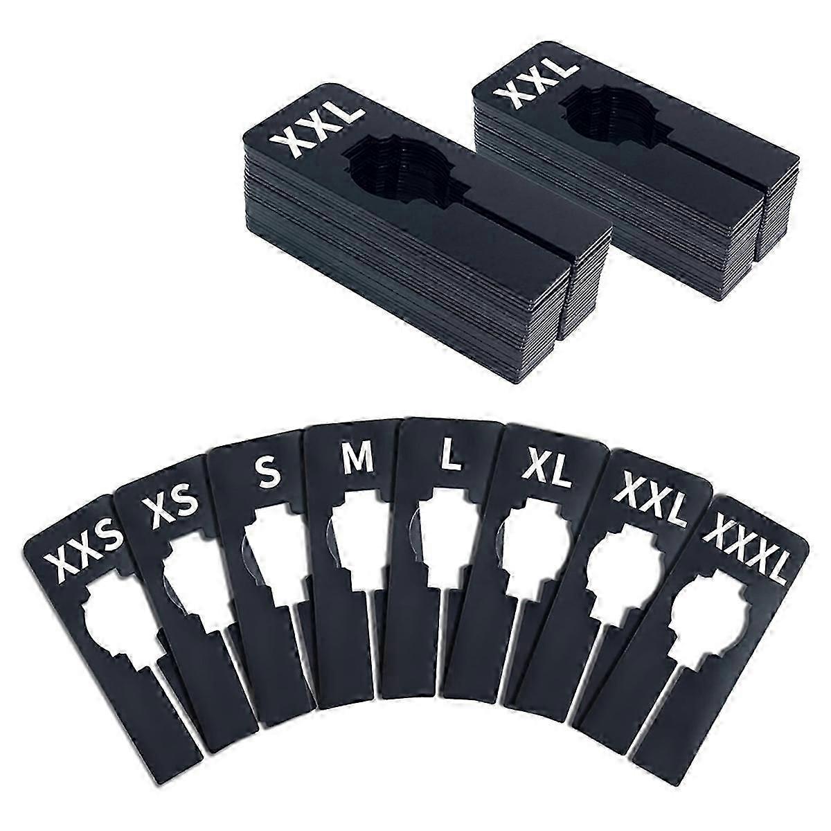 40 Pack Rectangular Plastic Clothing Size Closet Rack Dividers Hangers, Preprinted in 8 Sizes