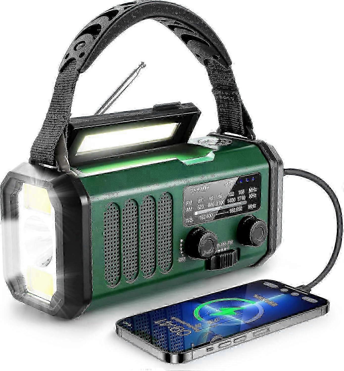 10000mah Crank Radio, Emergency Radio, Solar Radio, Noaa/am/fm Weather Radio, Usb Type-c Charging, Dynamo Radio, Polymer Battery, Torch & Led Reading