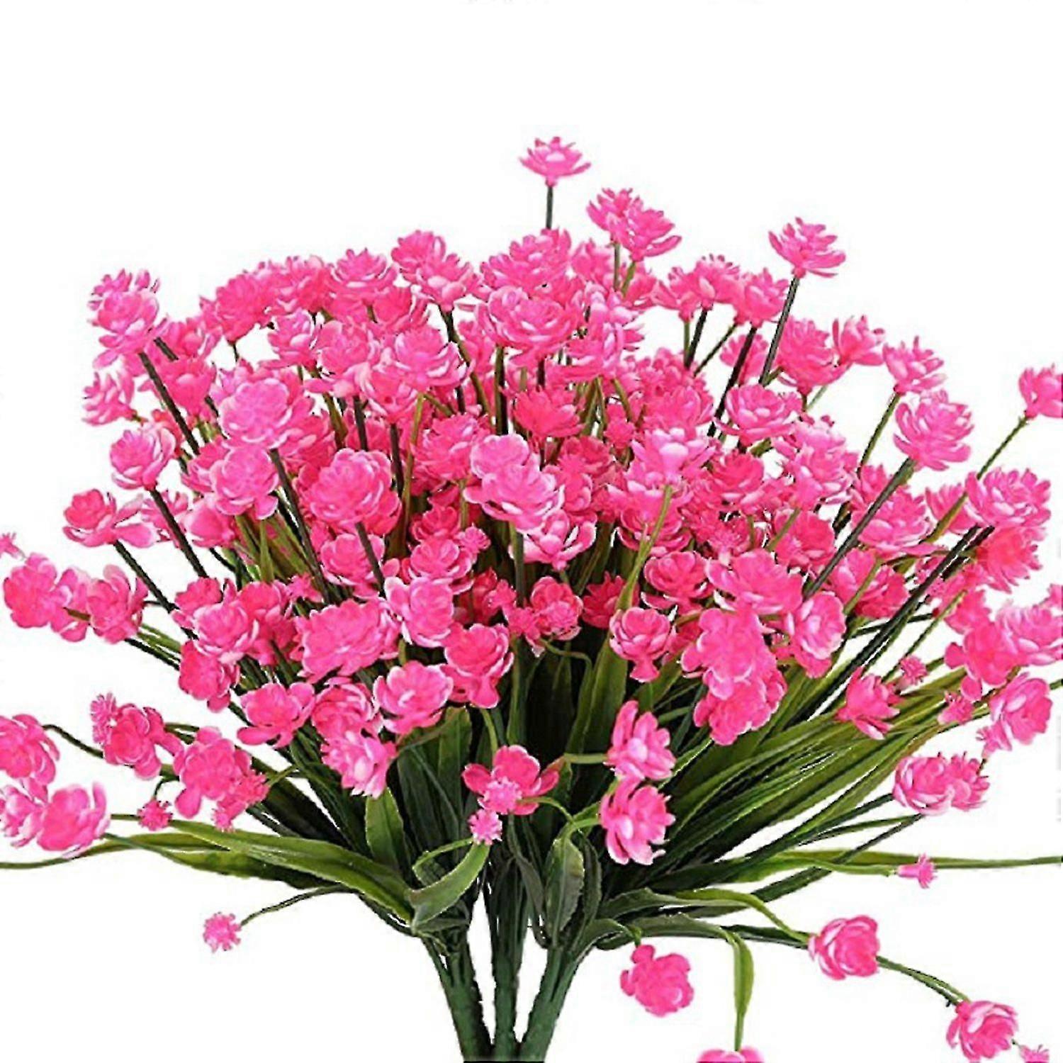 5Pcs Artificial Flowers 7-fork Realistic Anti-Fade Weather-resistant Colorfast Decorative Multicolor