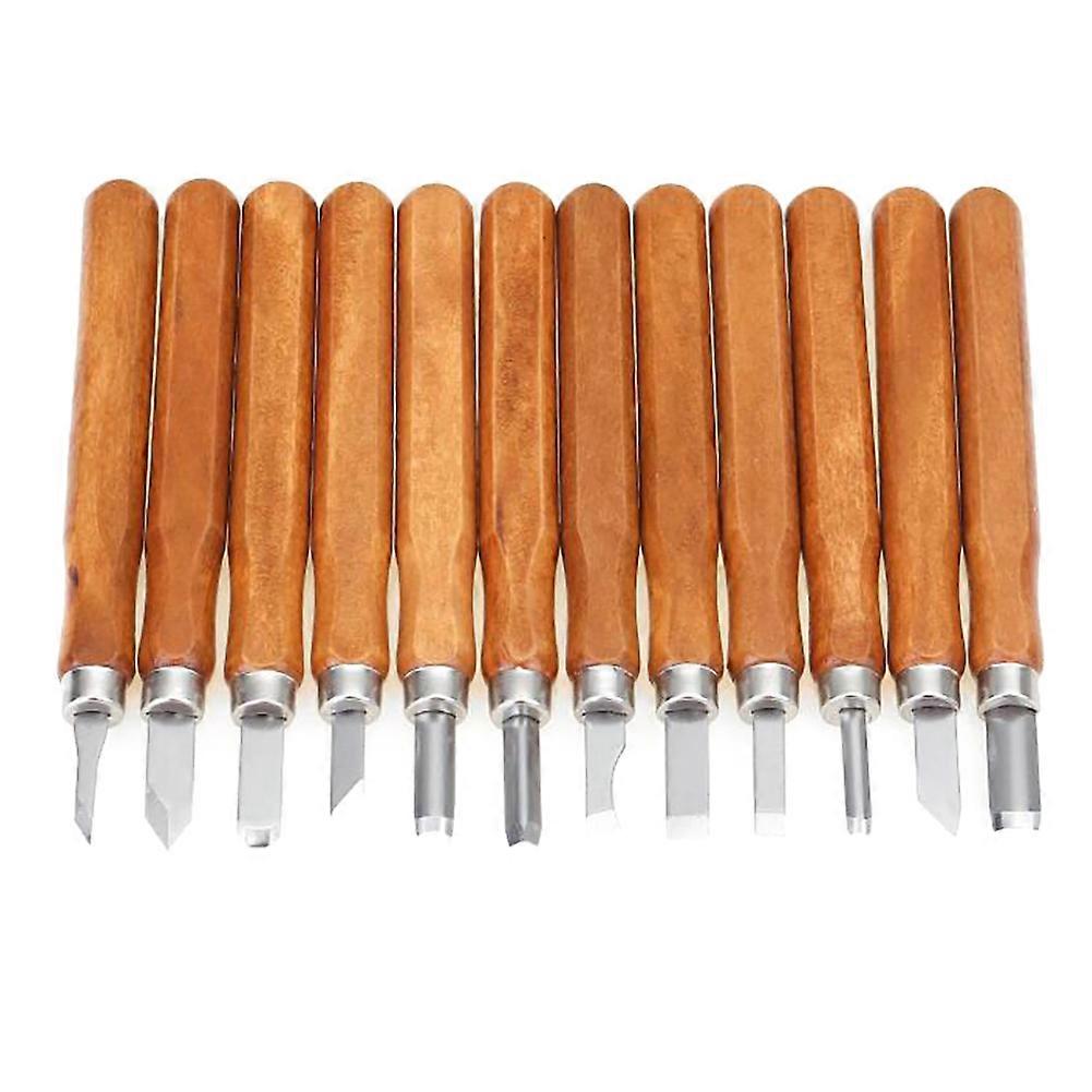 Wood Carving Chisel Set Beginners Woodworking Tools Precision Carving Knives Carbon Steel Blades Ergonomic Wooden Handles Multi Purpose Carving Kit