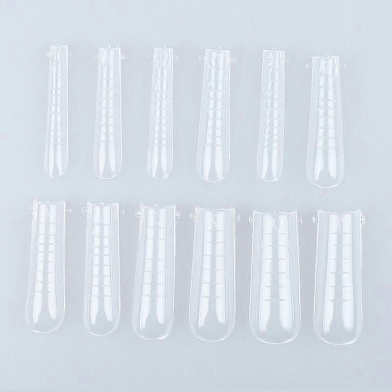 120pcs Clear Dual Forms Tips Nail System Full Cover Quick Building Gel Mold Tips