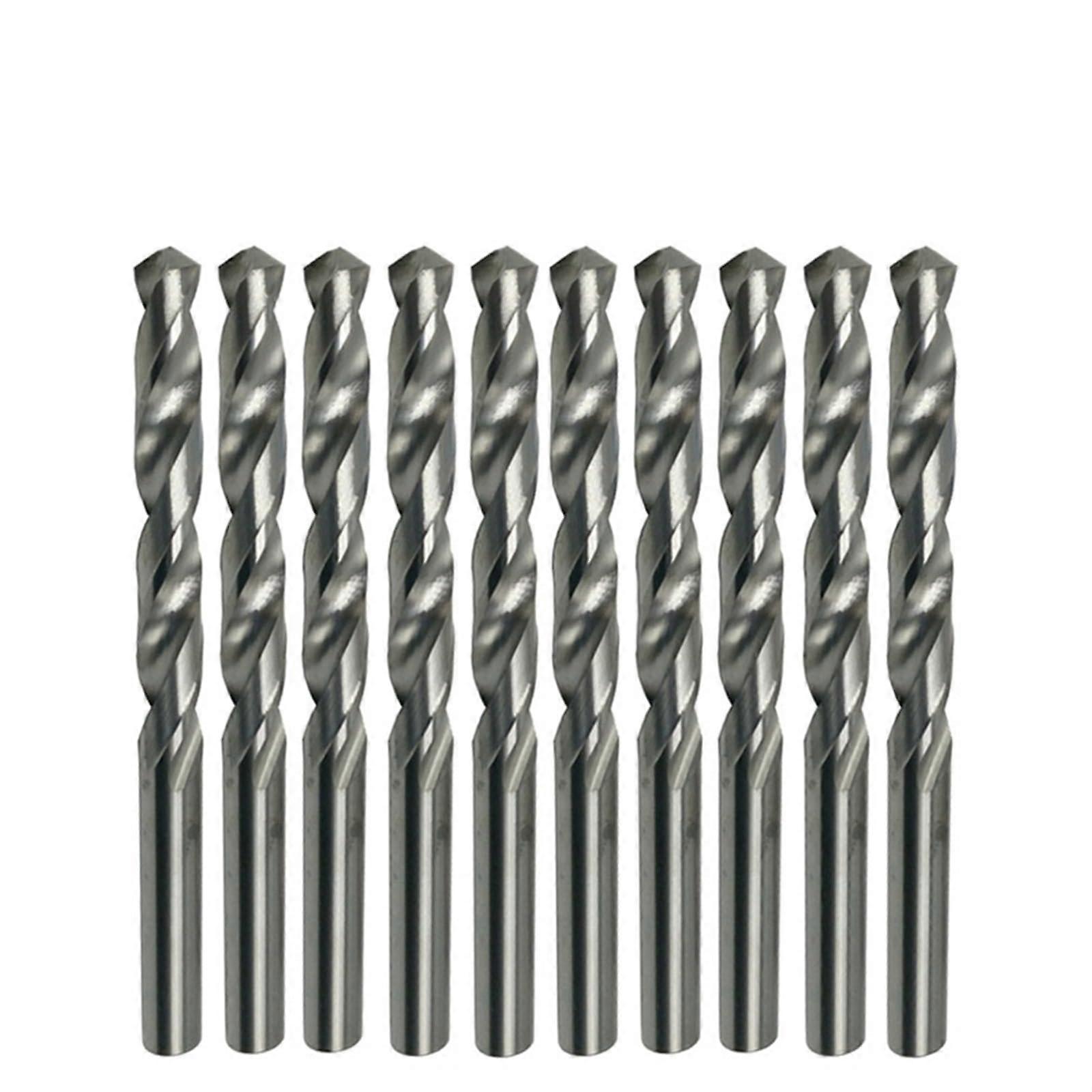 10Pcs 1mm4.5mmx60mm Solid Carbide Drill Bits Set, Bright Round Shank, Spiral Flute Twist Drill Bit for Metal(2.4mm 10pc)