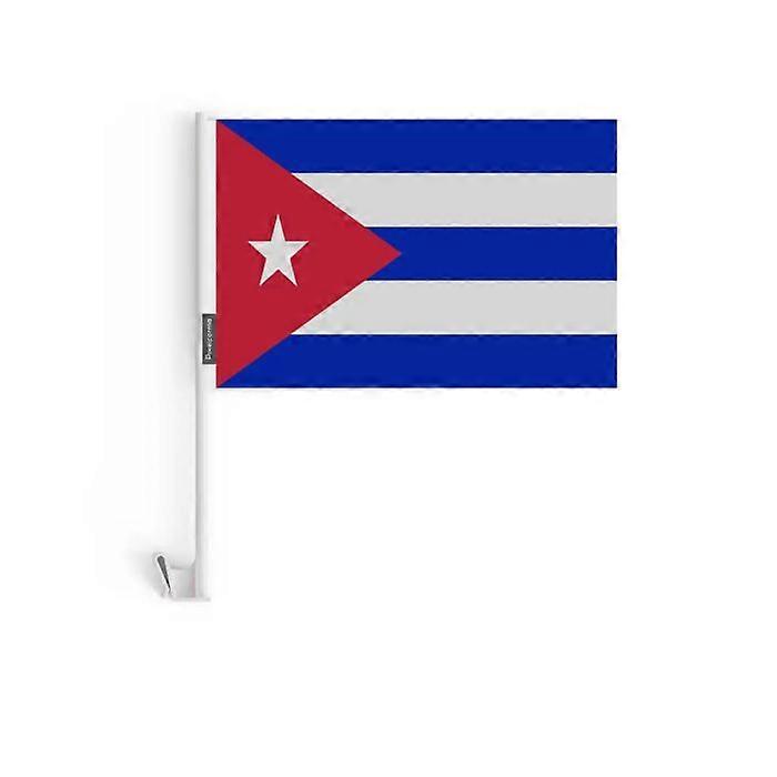 Cuba Car Flag – 14 x 21 cm – Polyester Fabric – Window Attachment – 20 pieces