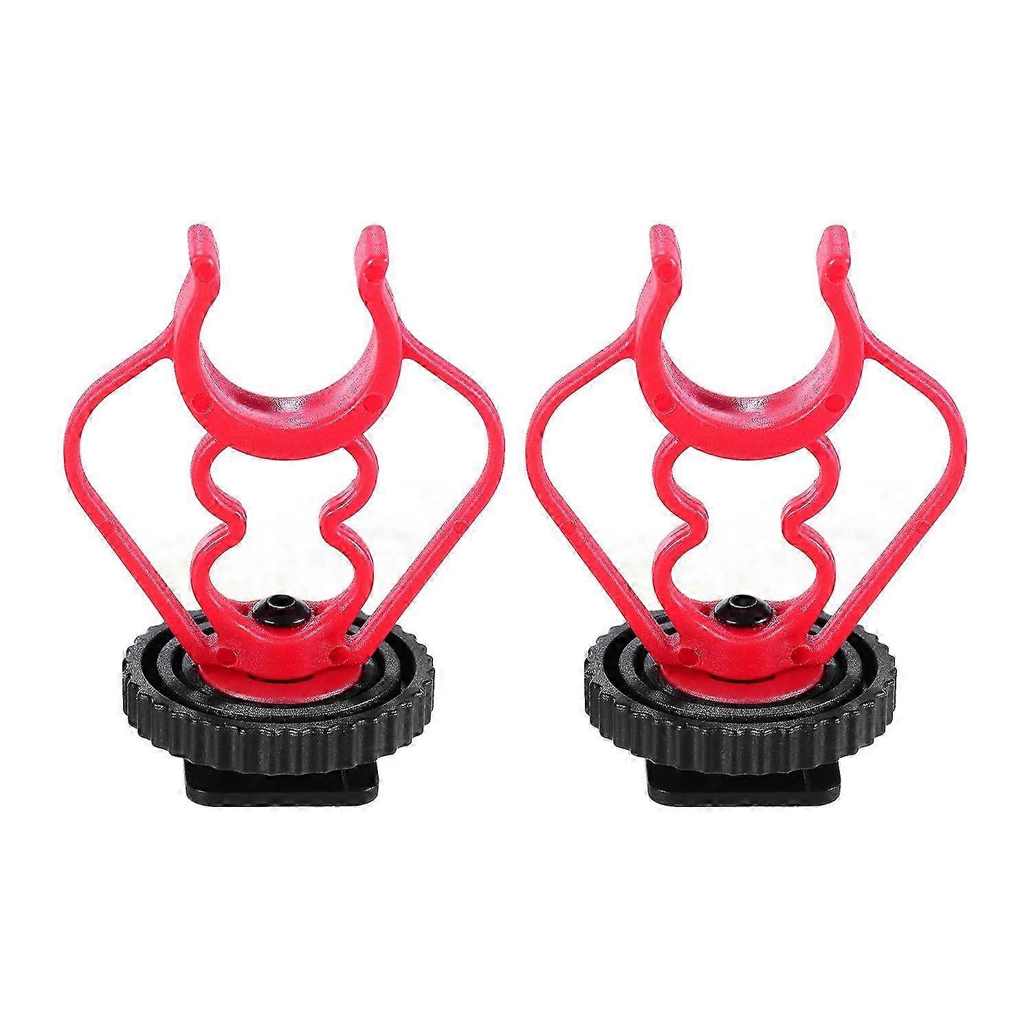 2PCS Universal MicShock Mount Cold Shoe Mount Adapter Plastic Microphone Bracket Mount Replacement for Shotgun Microphones