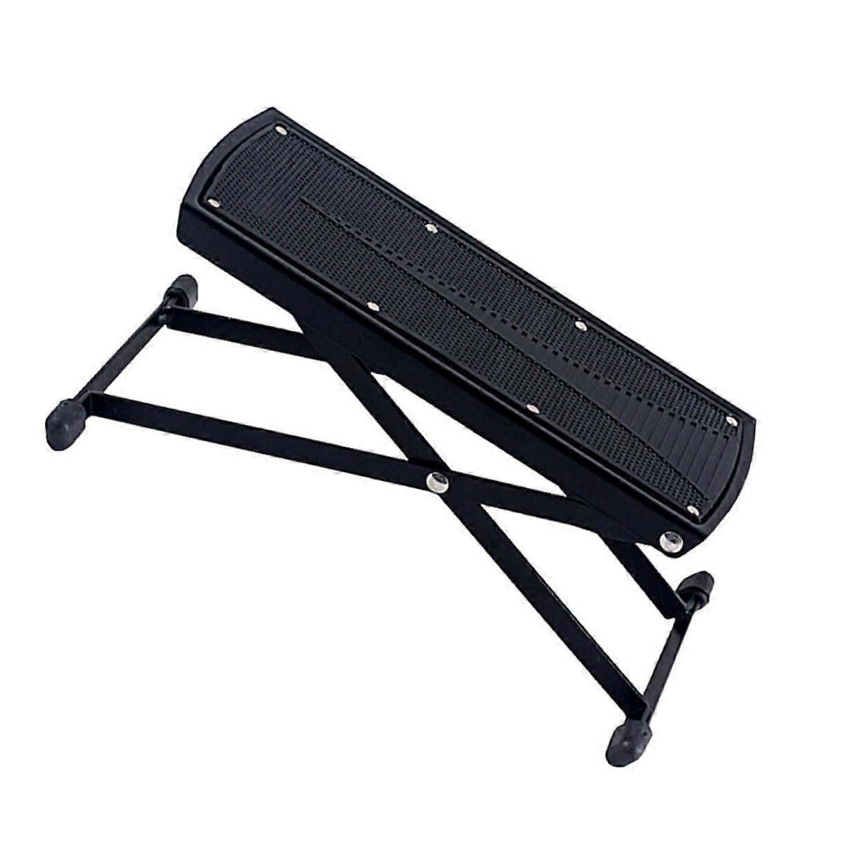 Verstellbare Fußstütze Ergonomischer Gitarren-Fußhocker Metall-Trittbrett-Slip-Pad Faltbarer Gitarren-Fußstützenständer zum Üben und Auftreten